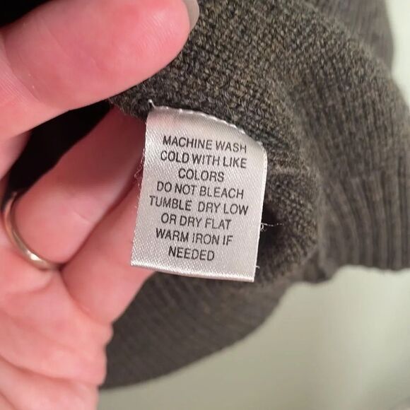 ALEX Cannon Quarter Zip Mock Turtleneck Sweater Blue Green size L Colorblock - Picture 5 of 5